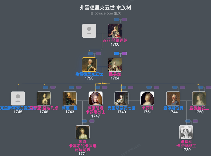 弗雷德里克五世家族树全览
