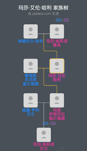 玛莎·艾伦·哈利家族树全览