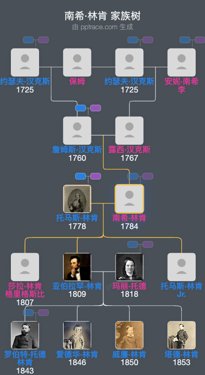 南希·林肯家族树全览