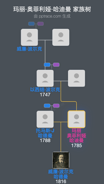 玛丽·奥菲利娅·哈迪曼家族树全览