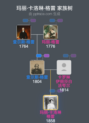 玛丽·卡洛琳·格雷家族树全览