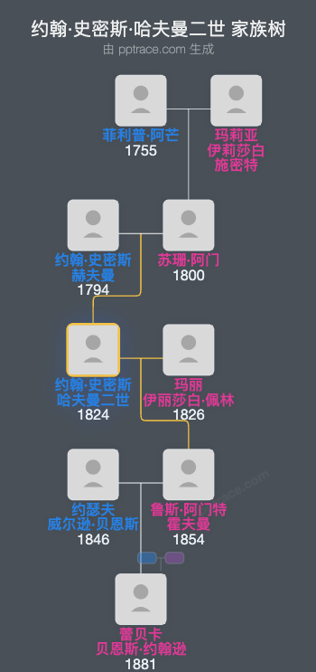 约翰·史密斯·哈夫曼二世家族树全览