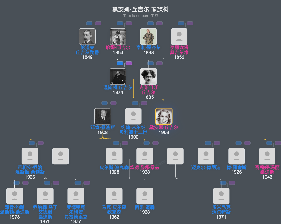黛安娜·丘吉尔家族树全览