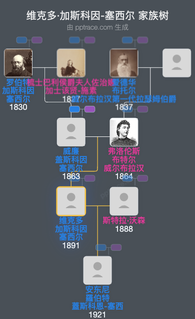 维克多·加斯科因-塞西尔家族树全览