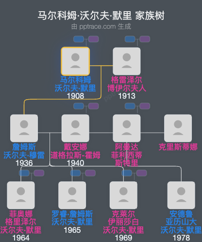 马尔科姆·沃尔夫·默里家族树全览