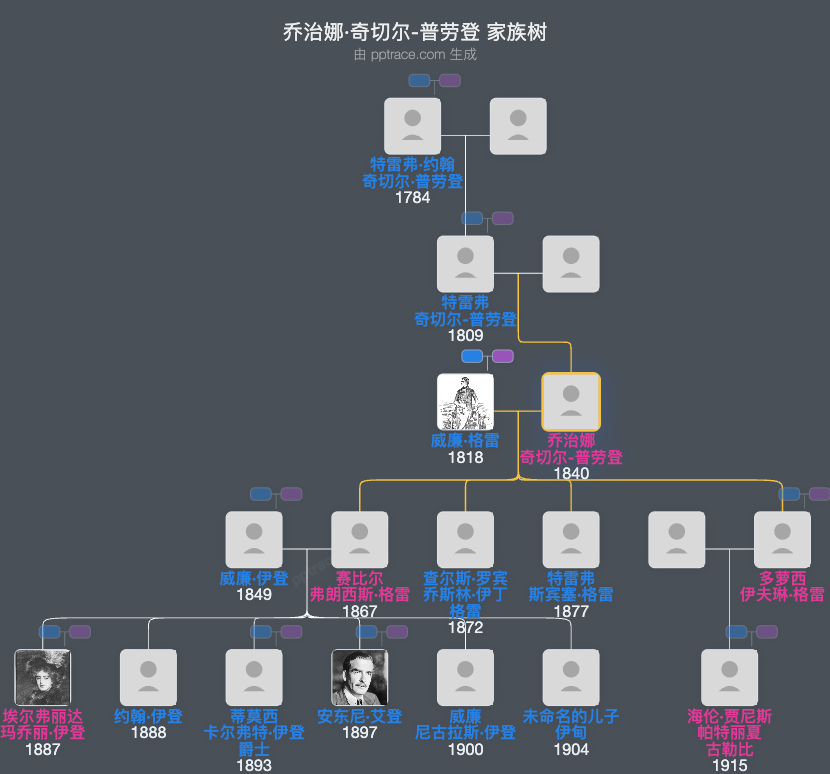 乔治娜·奇切尔-普劳登家族树全览