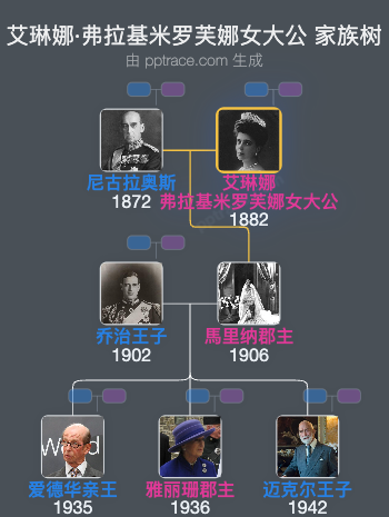 艾琳娜·弗拉基米罗芙娜女大公家族树全览