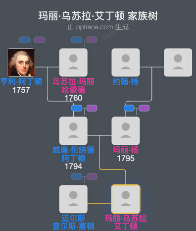 玛丽·乌苏拉·艾丁顿家族树全览