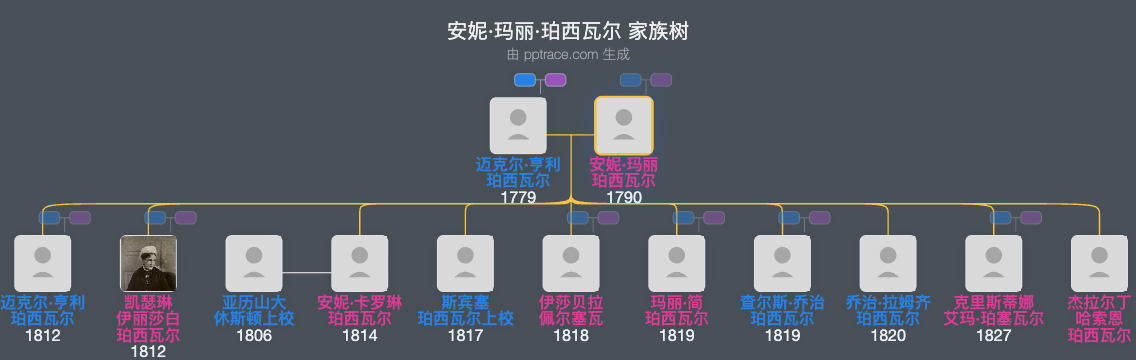 安妮·玛丽·珀西瓦尔家族树全览