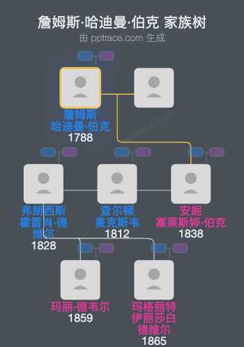詹姆斯·哈迪曼·伯克家族树全览