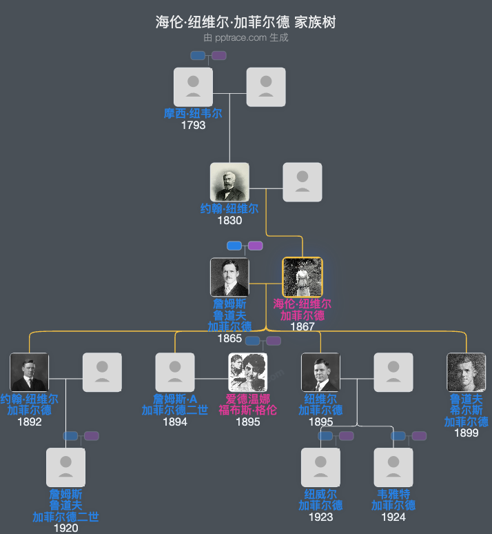 海伦·纽维尔·加菲尔德家族树全览