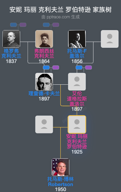 安妮 玛丽 克利夫兰 罗伯特逊家族树全览