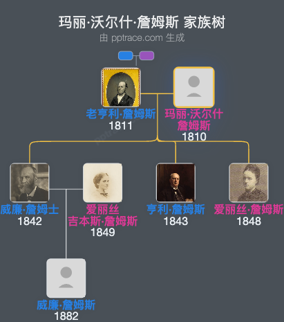 玛丽·沃尔什·詹姆斯家族树全览