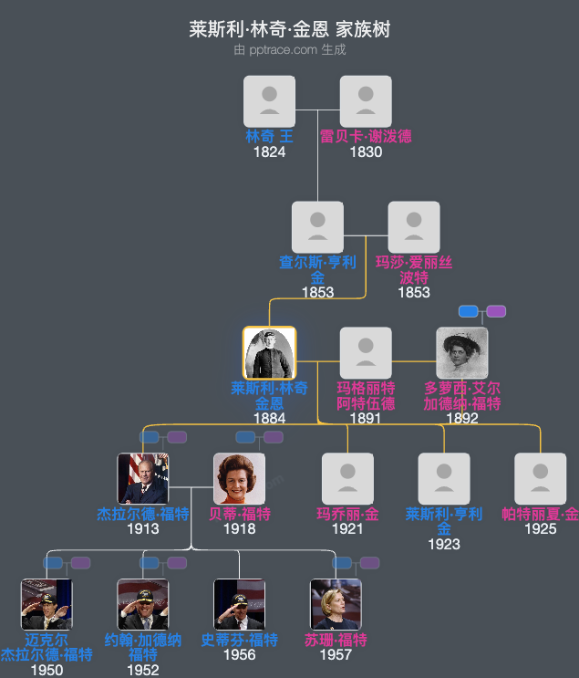 莱斯利·林奇·金恩家族树全览