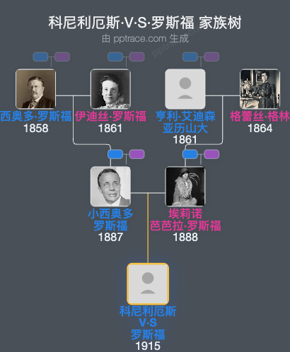 科尼利厄斯·V·S·罗斯福家族树全览