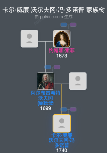 卡尔·威廉·沃尔夫冈·冯·多诺普家族树全览