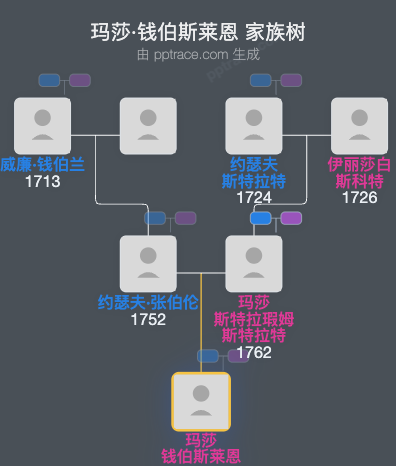 玛莎·钱伯斯莱恩家族树全览