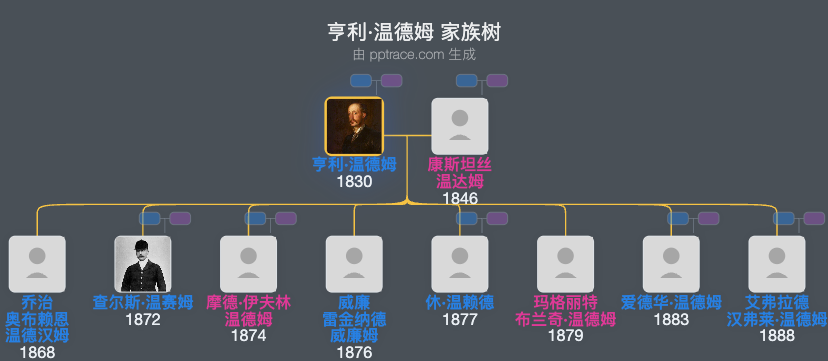 亨利·温德姆，第二代勒康菲尔男爵家族树全览