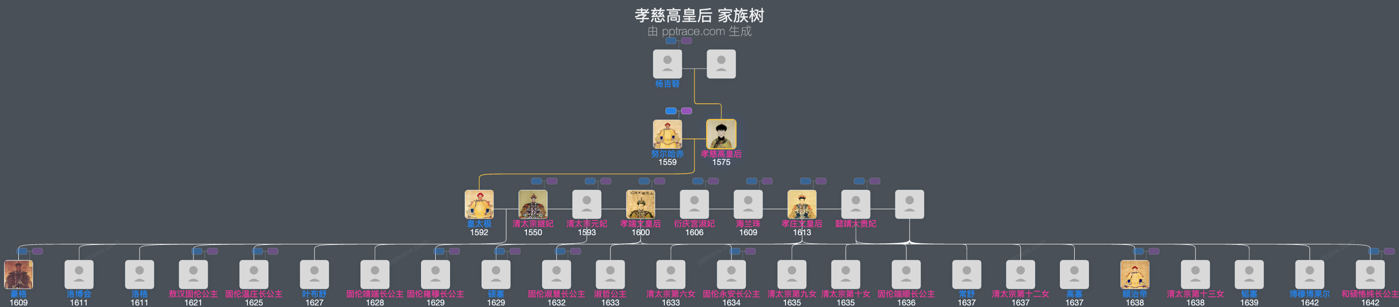 孝慈高皇后家族树全览