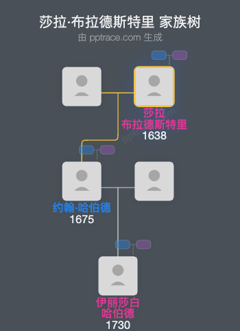莎拉·布拉德斯特里家族树全览